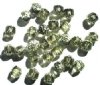 30 8mm Triangle Faceted Light Jonquil, Silver Tipped with Coated Ends